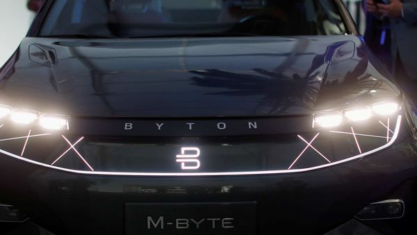 FILE PHOTO: Chinese electric car maker Byton shows off a concept of their inaugural M-Byte electric SUV at the Los Angeles Auto Show in Los Angeles, California, U.S. November 27, 2018. REUTERS/Mike Blake/File Photo (REUTERS)