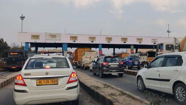 File photo: Vehicles line up at a toll booth on the Gurugram-Manesar highway. File photo: Vehicles line up at a toll booth on the Gurugram-Manesar highway.