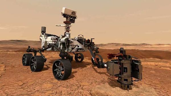 Illustration of NASA's Mars 2020 rover using its drill to core a rock sample. (Photo courtesy: NASA)