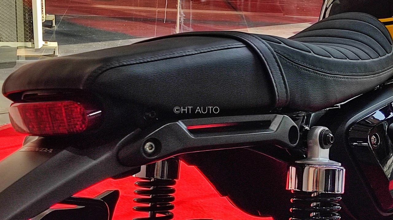 The rear pillion grab handle has been redesigned. (Image: HT Auto/ Prashant Singh) The rear pillion grab handle has been redesigned. (Image: HT Auto/ Prashant Singh)