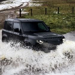 Land Rover has unveiled a V8 version of the new Defender SUV.