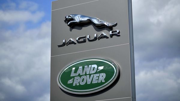 File photo: A logo is pictured outside a Jaguar Land Rover new car show room in Tonbridge, south east England. (AFP)