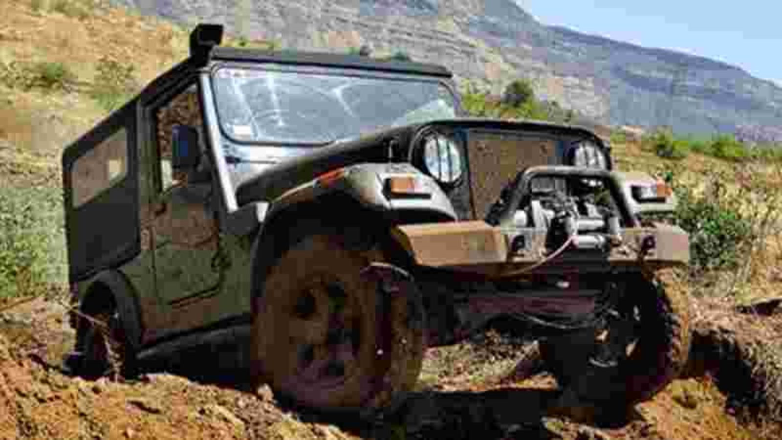 mahindra thar on durt track