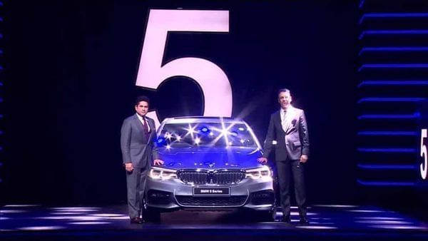 Sachin Tendulkar and Vikram Pawah at the launch of the new BMW 5 Series in India on Thursday.