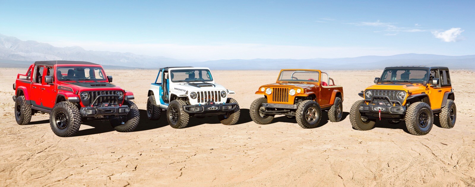 The four new concept cars showcased by Jeep at the Easter Jeep Safari this year.