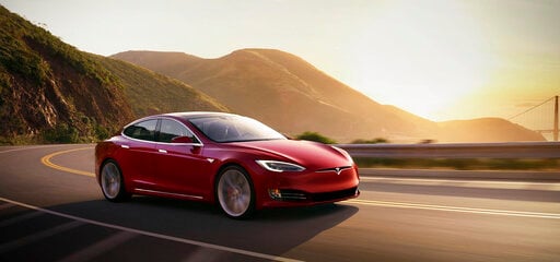 This photo provided by Tesla shows the 2021 Tesla Model S, a premium electric sedan with an estimated range of 412 miles.