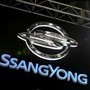 The logo of Ssangyong Motor is seen during the 2017 Seoul Motor Show in South Korea in 2017. (File photo) (REUTERS)