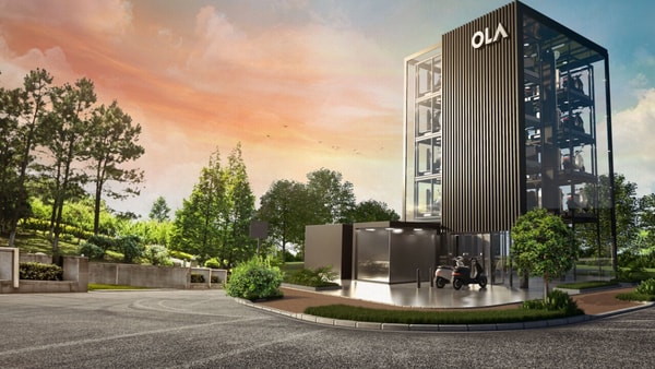 An artistic impression of a Hypercharger Network from Ola Electric.