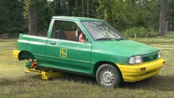 This Ford Festiva converted into a lawnmower