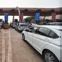 Vehicles move slowly through the Jewar toll plaza on the Yamuna Expressway in Gautam Buddha Nagar district. (File photo) (PTI)