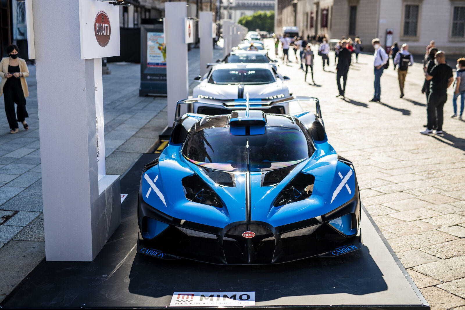 Bugatti Bolide turns heads at the Milano Monza Open-Air Motor Show in Italy. Bugatti Bolide turns heads at the Milano Monza Open-Air Motor Show in Italy.