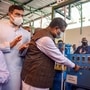 Union Petroleum Minister Dharmendra Pradhan during inauguration of oxygen plant at Maharaja Agarsen Hospital, in New Delhi.
