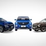 Tata Safari (l), Hector Plus and Hyunai Alcazar (r) will fight for attention in the three-row SUV space.