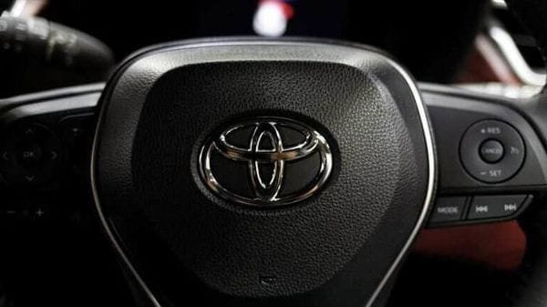 The Toyota emblem is seen on the steering wheel of a vehicle. (File photo) (REUTERS)