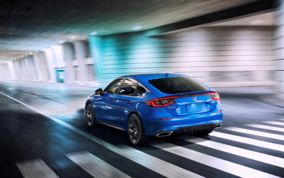 Honda Civic Hatchback has a slightly smaller profile than the sedan but does offer more boot space.