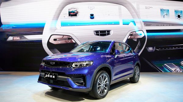 A Geely Xingyue Coupe SUV is seen displayed at the auto show. (REUTERS)