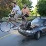 Bicycle-powered car. (Image credits: Screengrab of a video posted on YouTube by Life OD)