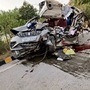 File photo of the remains of a car after being involved in an accident on Yamuna Expressway. (ANI photo) 
