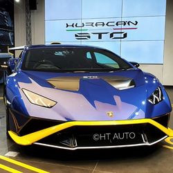 Lamborghini has launched Huracan STO in India at  <span class='webrupee'>₹</span>4.99 crore. (Photo credit: Sabyasachi Dasgupta/HT Auto)