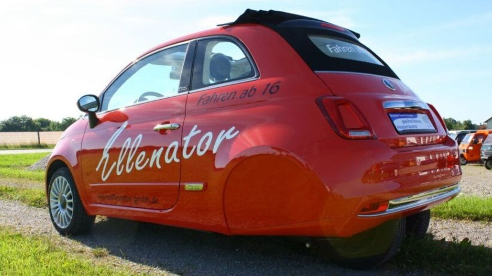 This custom Fiat 500 is a 'three-wheeler' with four wheels