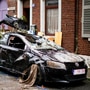 A car is strewn with debris in a residential street after flooding in Ensival, Verviers, Belgium. Close to 200 people have lost their lives in Belgium and Germany due to flooding-related factors. (AP)