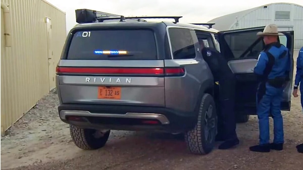 Jeff Bezos Rode To Blue Origin Launch Pad In This Electric Suv From Tesla Rival