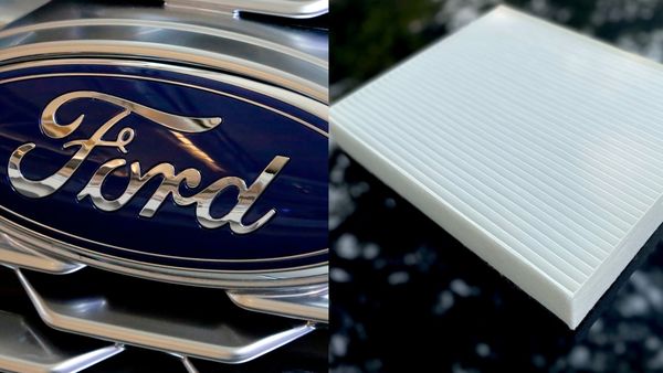 File photo: Ford logo (L) and its new cab air filter (R)