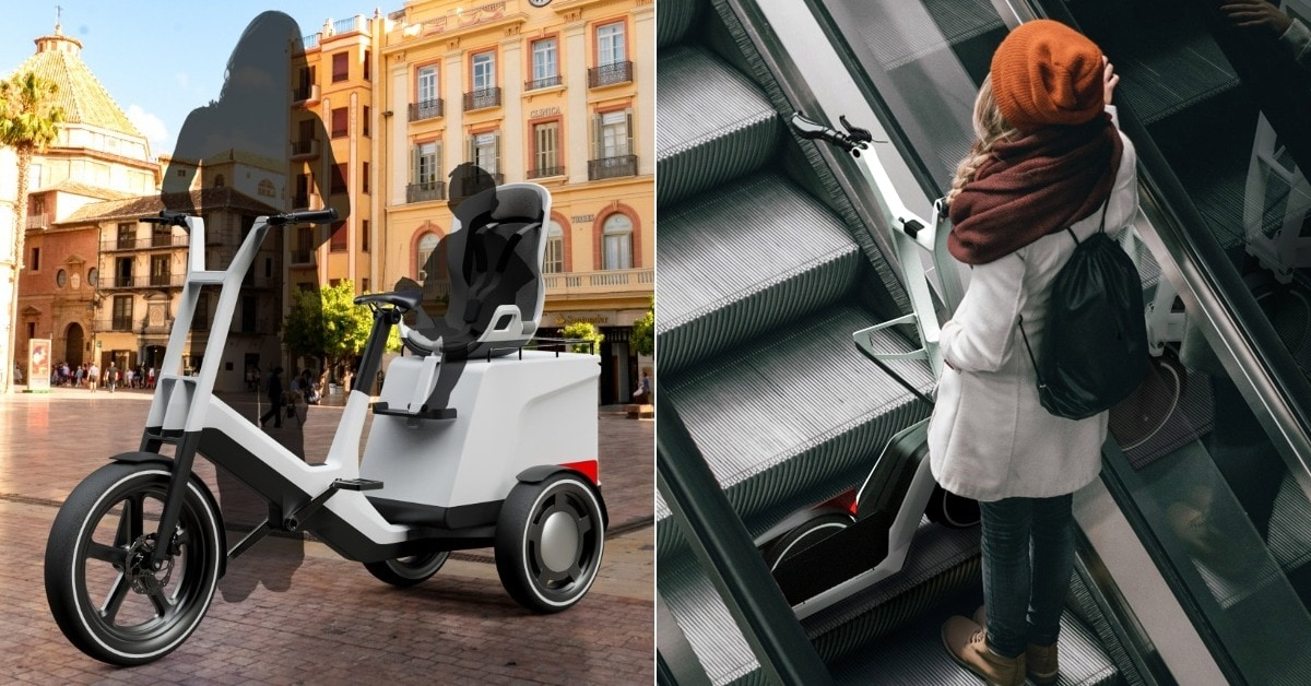 Dynamic Cargo with its pick-up platform and the compact concept Clever Commute e-scooter.