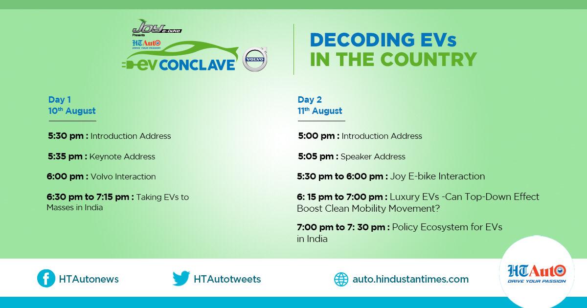 The schedule of HT Auto EV Conclave.