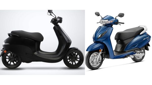 Some of the trims of the Honda Activa (R) and the Ola S1 (L) electric scooter are priced very closely.