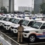 Mumbai, India - August 31, 2021: Chietraff minister Uddhav Thackeray launches 76 interceptor vehicles and hands them over to RTO flying squads to track speedsters and those violating traffic rules, in Mumbai, India, on Tuesday, August 31, 2021. (Photo by Satish Bate/Hindustan Times) (Satish Bate/HT PHOTO)