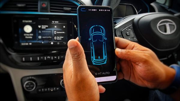 The automaker's ZConnect app will provide the Tigor EV with 35 smart connected features. The app will also display range left, perform diagnostics and rate a driver's performance. (HT Auto/Sabyasachi Dasgupta)
