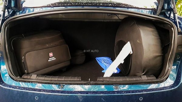 The boot space in the EV is of 316 litres. The spare tyre can be kept at home as Tata Motors will offer an air-refilling kit for punctures. (HT Auto/Sabyasachi Dasgupta)