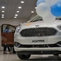 A new Ford Aspire car is on display for sale inside a showroom in New Delhi, India. (File Photo) (REUTERS)