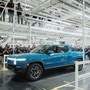 Rivian's R1T electric pickup at its plant in Illinois.  (Twitter/RJ Scaringe)