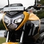 The TVS Raider gets an LED headlamp with unique-looking LED DRLs placed inside the assembly.