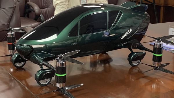 Vinata flying car could be the first such model in Asia. (Image: Twitter/ANI)