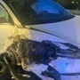 The Tesla Model 3 after crash. (Image: Twitter/FHP Orlando)