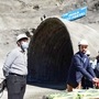 Union Information and Broadcasting Minister Anurag Thakur inspects the Zojila Tunnel in Ladakh on September 26. (PTI)