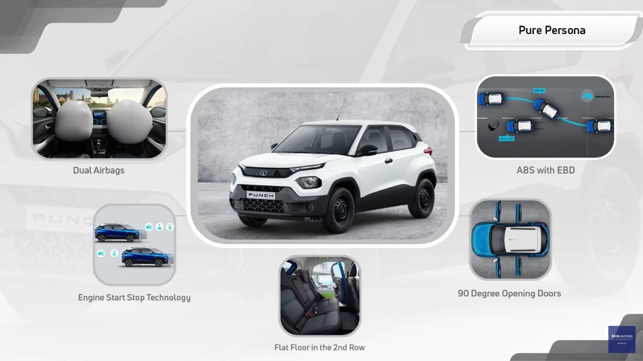 Tata Punch Pure Persona highlights. Tata Punch Pure Persona highlights.