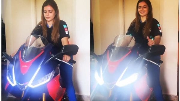 Female racer, Alisha Abdullah has become the owner of the very first unit of the Aprilia RS660 in the country. (Instagram/Alisha Abdullah)