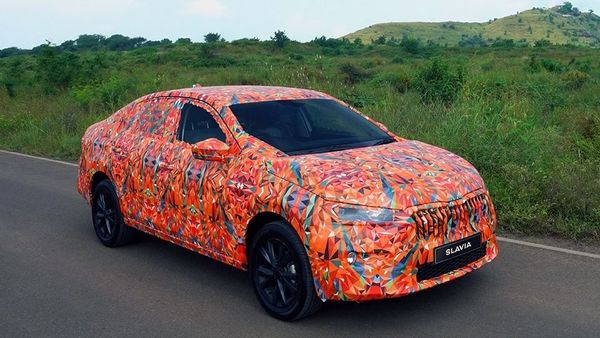 Skoda Slavia, wrapped in a camouflage, spotted testing earlier this month.