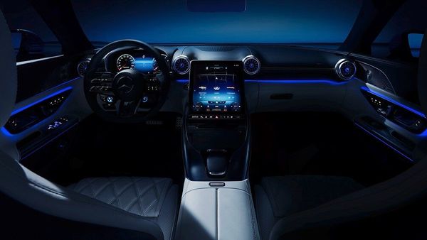 Interior Of Upcoming Mercedes Amg Sl Roadster Teased Before Debut On Oct 28