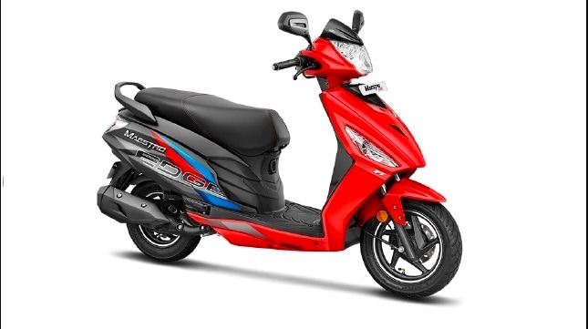 Red stays prominent on the front end of the Maestro Edge 110 Scarlet Red, along with dark grey that can be seen on the side and rear body panels. Red stays prominent on the front end of the Maestro Edge 110 Scarlet Red, along with dark grey that can be seen on the side and rear body panels.