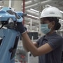 One of the Ola Electric employees seen at the EV maker's assembly line at its facility Futurefactory near Chennai, developing the S1 and S1 Pro electric scooters.