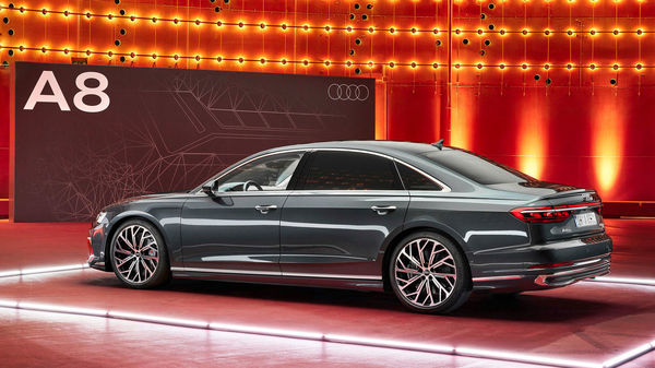 The side profile of the new sedan gets a masculine appearance with subtly flared wheel arches, shoulder line and diamond-cut alloy wheels. (Audi)