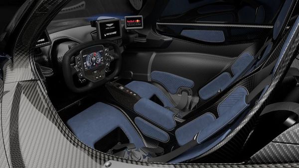 Interior of the upcoming 2022 Aston Martin Valkyrie hypercar.
