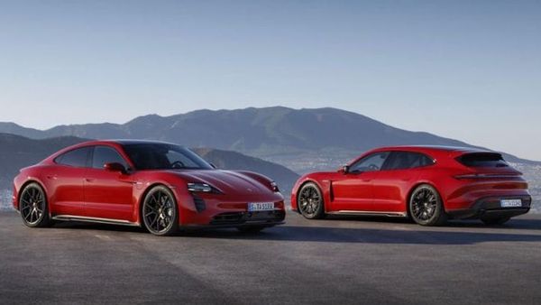 Porsche Taycan GTS (L) and Taycan GTS Sport Turismo (R)
