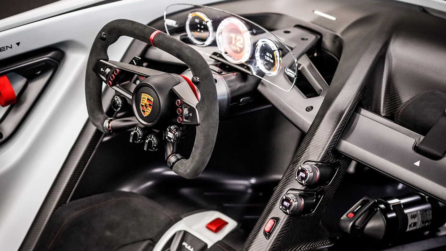 A look at the cabin of the Porsche Vision Gran Turismo.