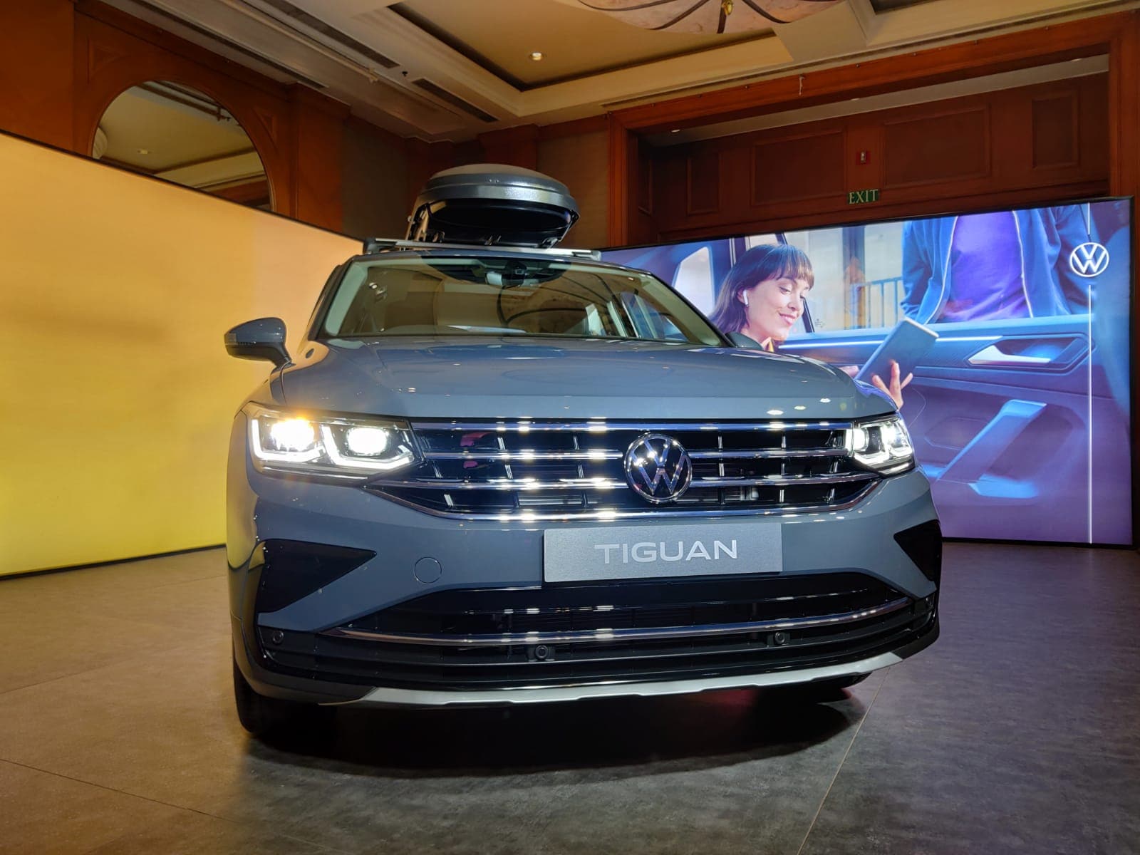 A wider grille and sharper LED head light units adorn the face of the new Tiguan from Volkswagen.